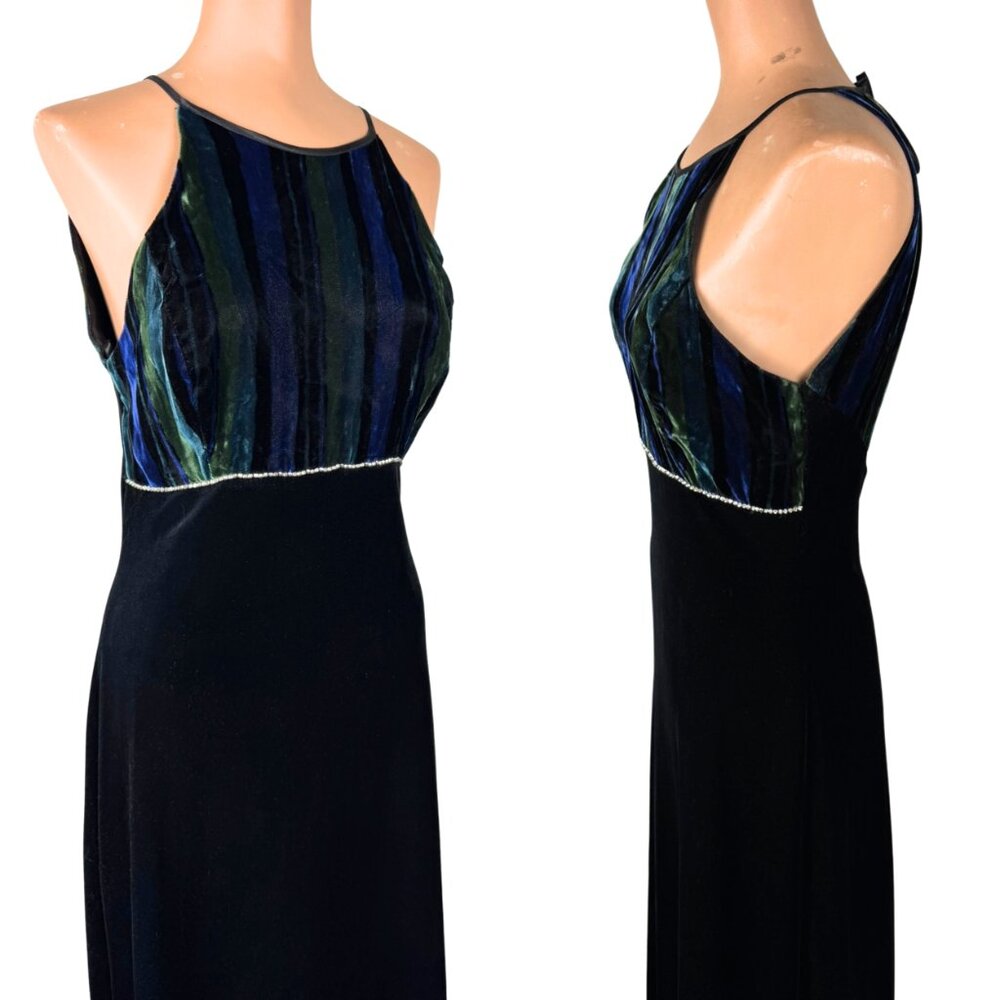 Betsy & Adam Y2K 90s Velvet Gown Maxi Slip Dress Party Formal Event